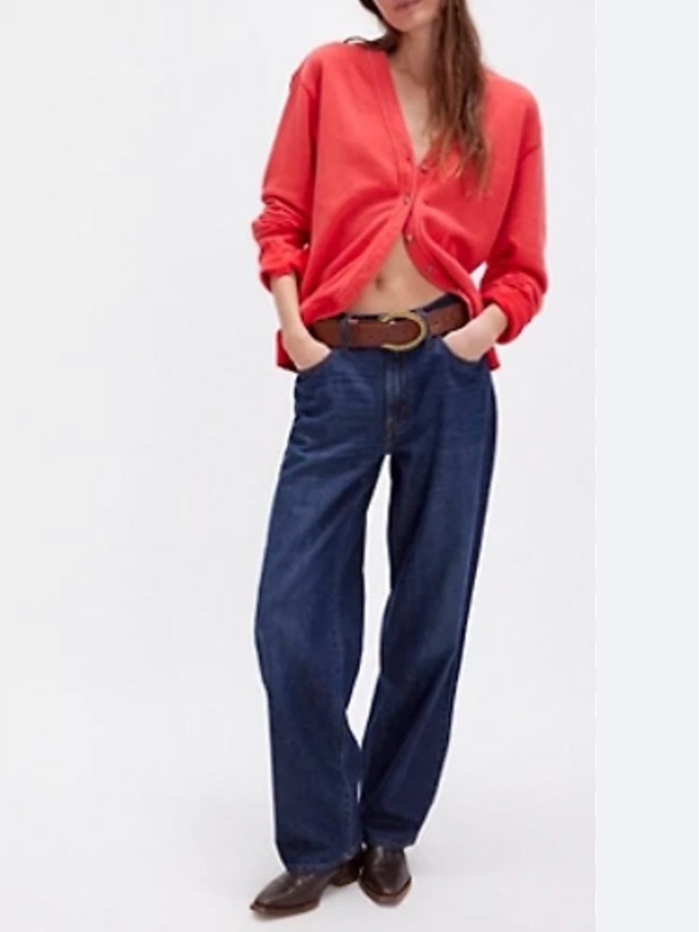 LEVI'S Free People Baggy Dad LINEN blend Denim Lightweight Jeans Sz 33 (36x28)